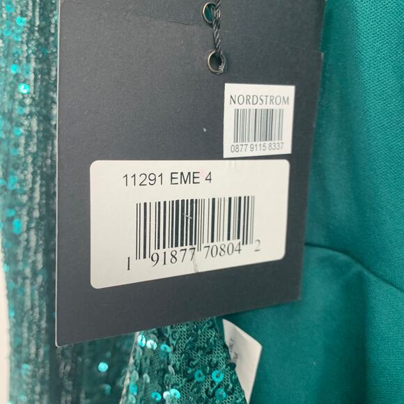 MAC DUGGAL Dress Size 4 Evening Gown Sequin Emerald Green Mini NEW Open Back - Picture 7 of 8